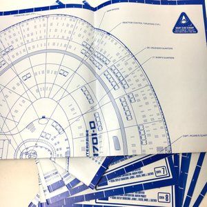 STAR TREK  Blueprints Next Generation U.S.S. Enterprise Spaceship 90's  Vtg